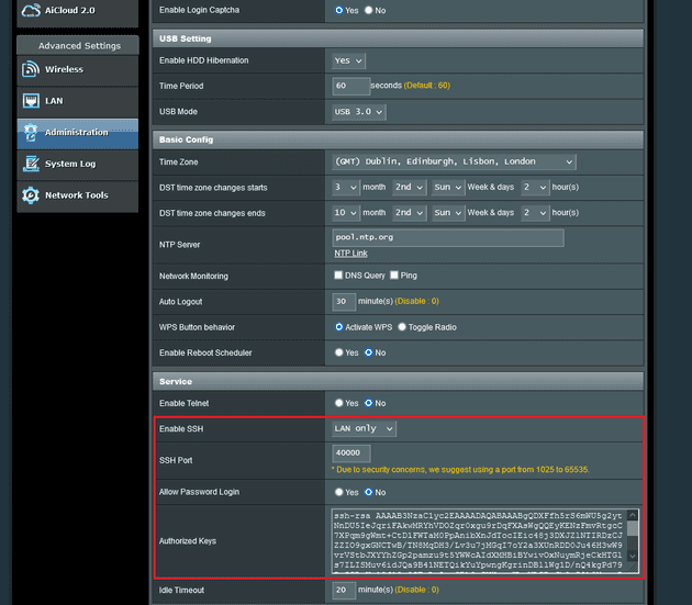 Router SSH Config